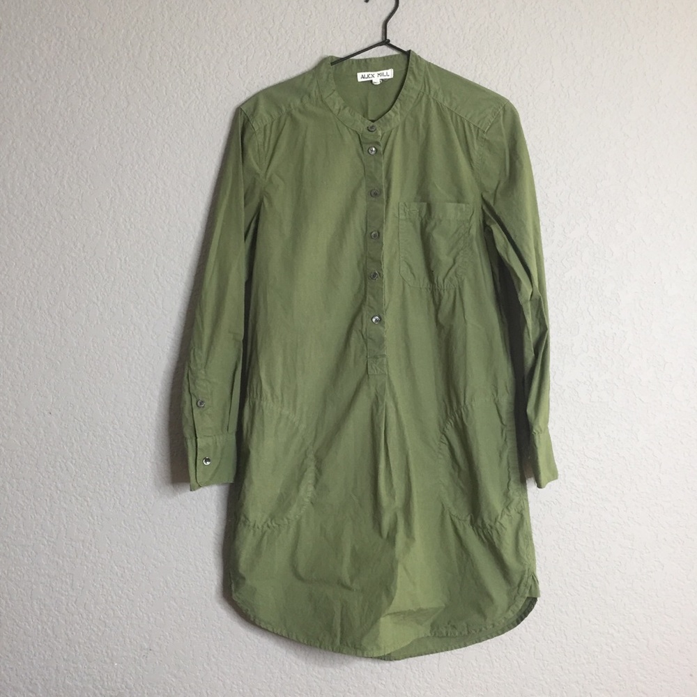 Alex Mill Garment-Dyed Poplin Shirt Dress, XS/S